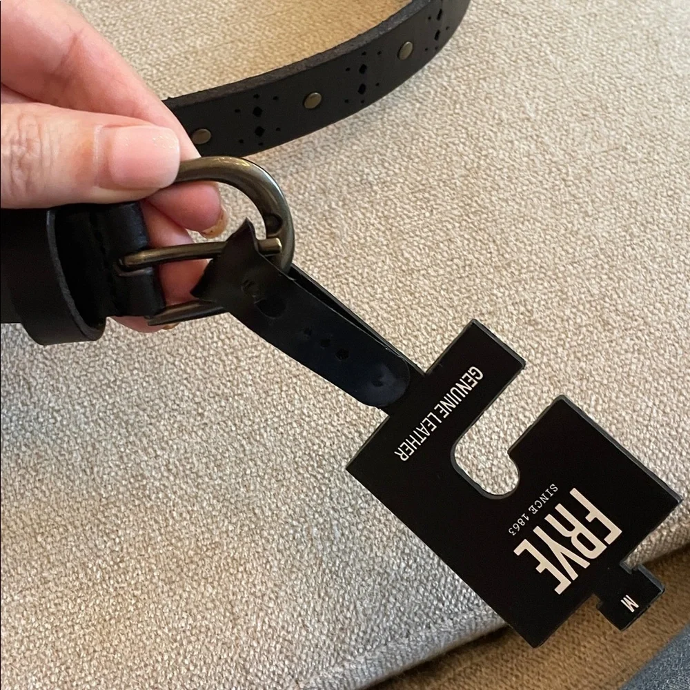 FRYE 20mm Leather Beaded Belt